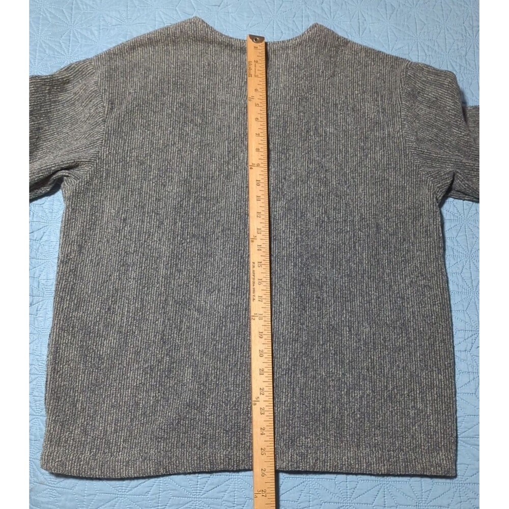Greenbrand Recycled Cover Up Sweater Unique Brass Bear Buttons Yarn Womens Sz L - Picture 9 of 9
